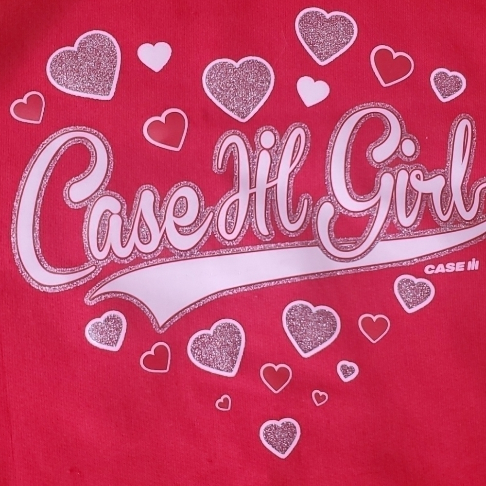 Girls Case IH Girl Hooded Sweatshirt Size Lg 14/16 - Picture 2 of 3